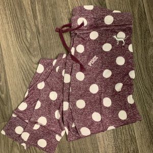 PINK sleepwear in purple with white polka dots